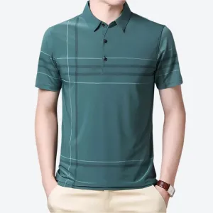 Classic Striped Buttoned Collar Polo Shirts