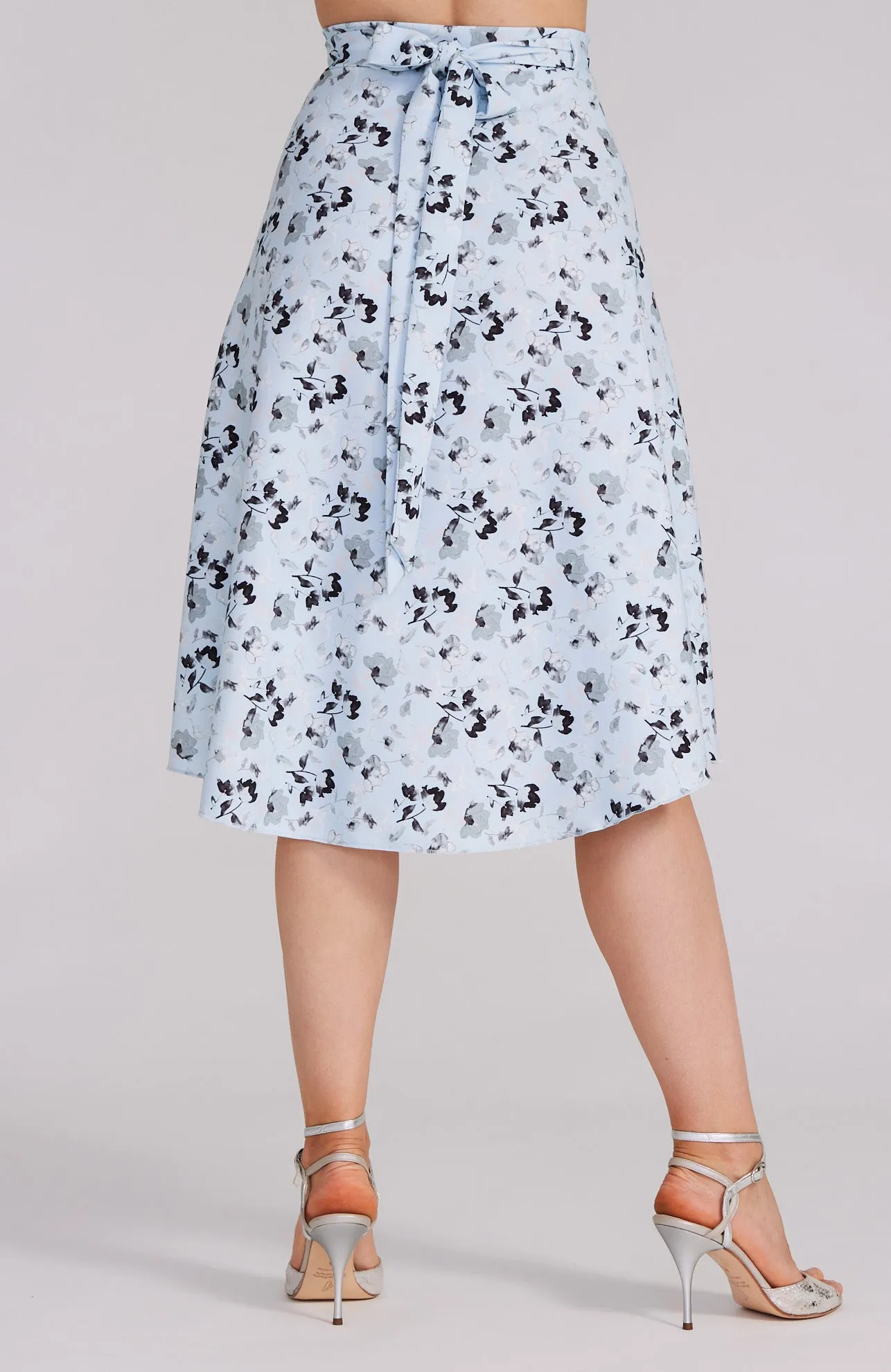 COCO Tango Wrap Skirt in Light Blue Florals