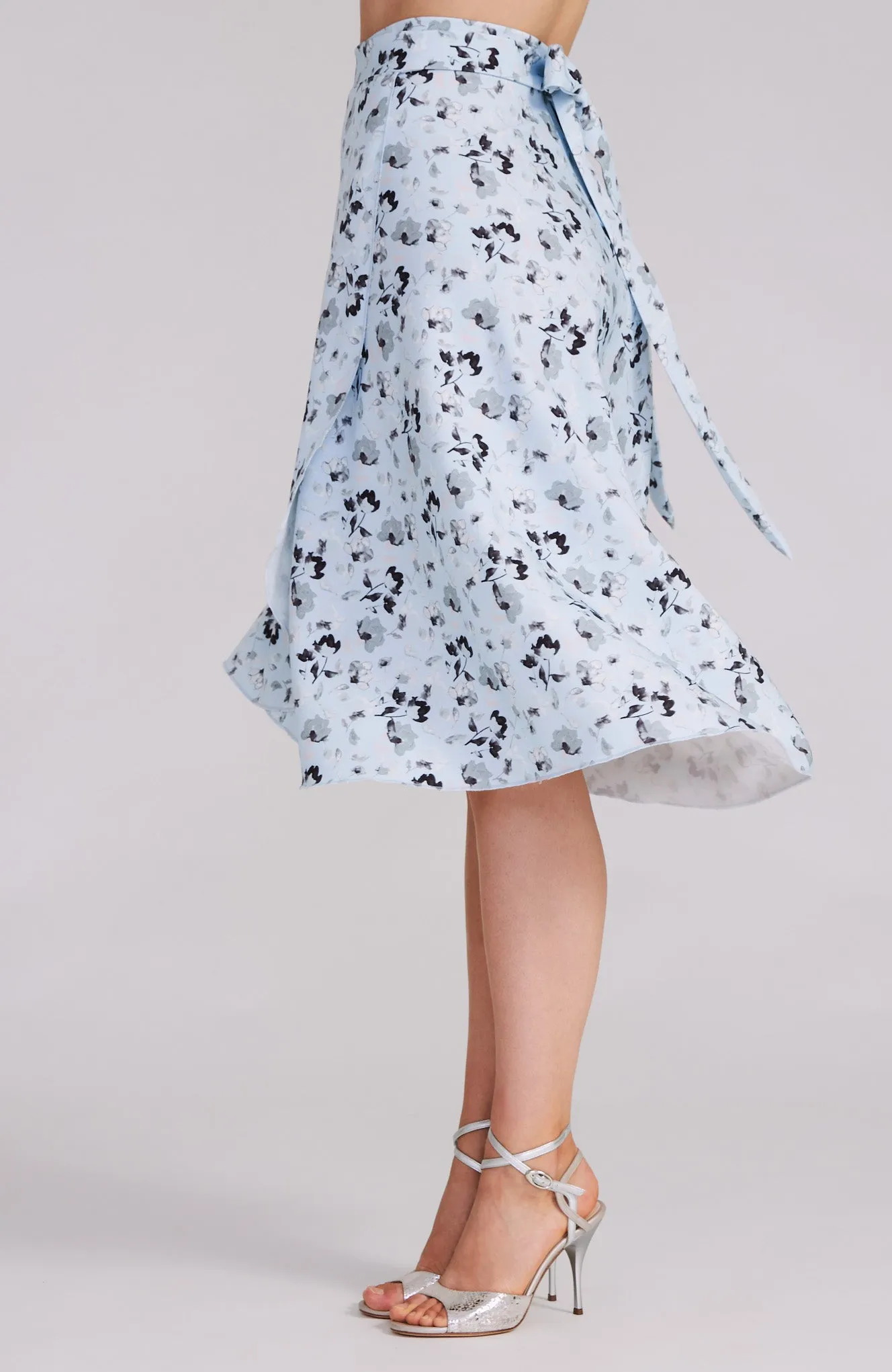 COCO Tango Wrap Skirt in Light Blue Florals