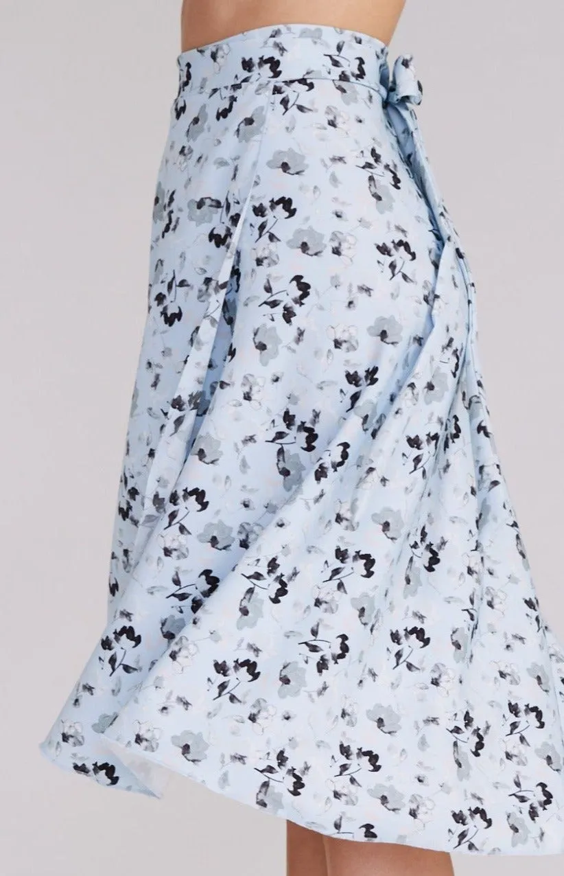 COCO Tango Wrap Skirt in Light Blue Florals