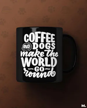 Coffee and dogs printed mugs