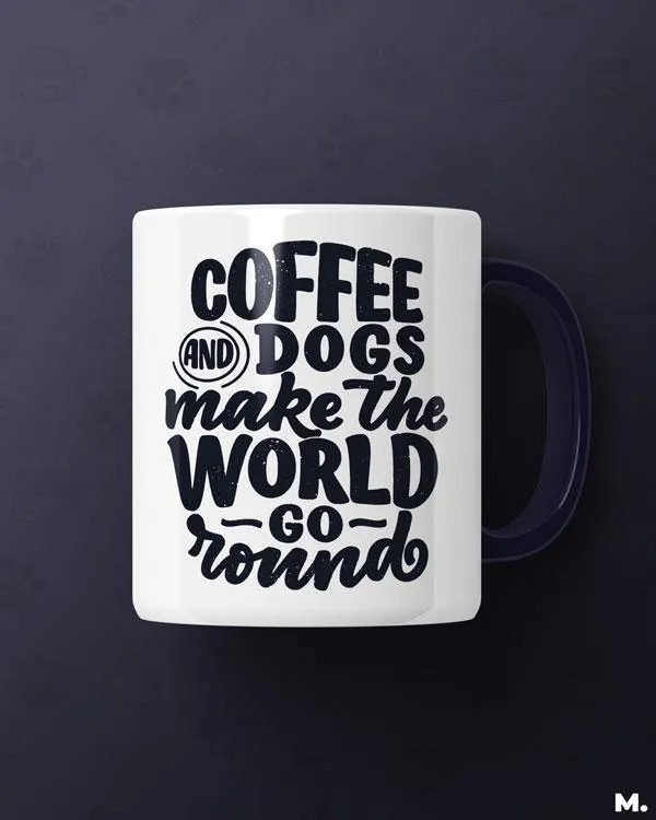 Coffee and dogs printed mugs