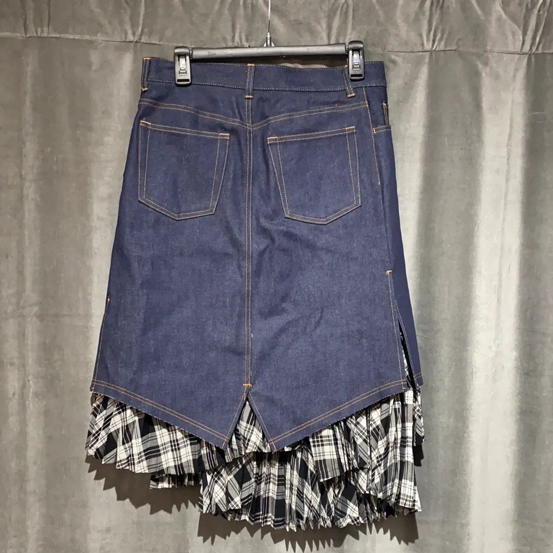 Comme des Garcons Denim Skirt with Pleated Underlining