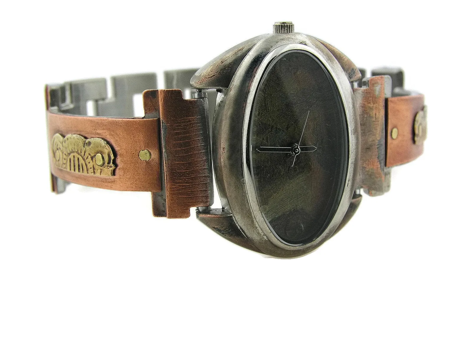 Copper & Brass Watch, multicolor Dial