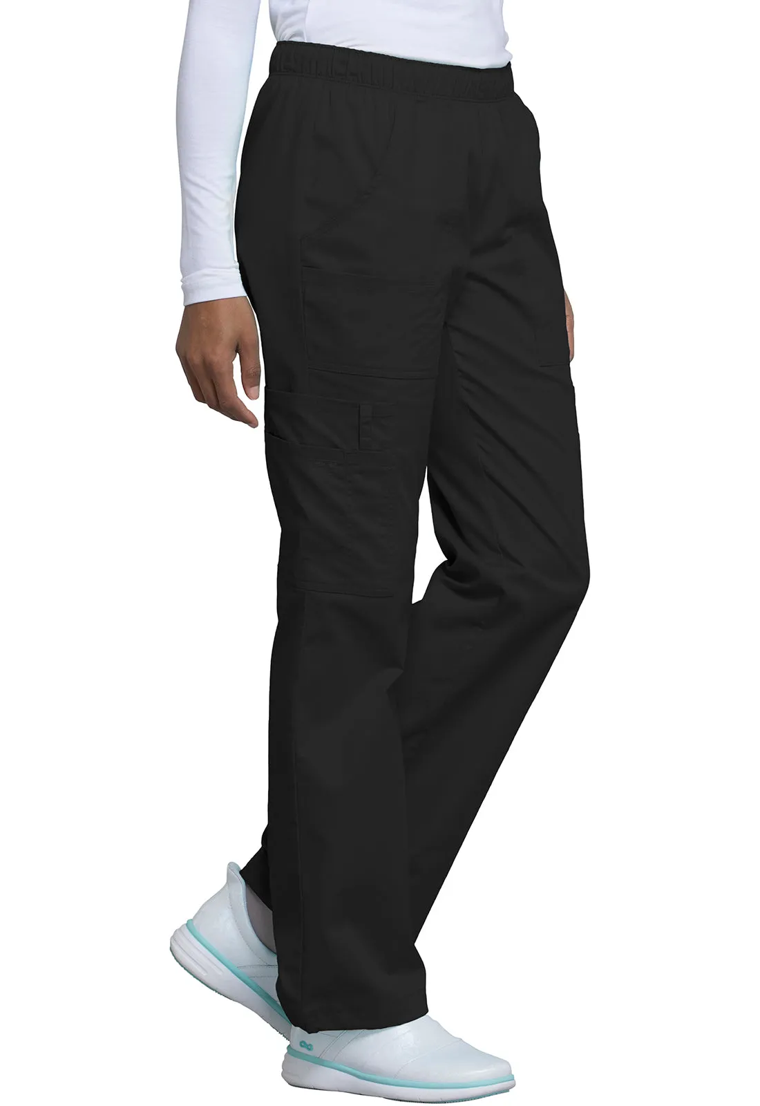 Core Stretch 4005 Mid Rise Pull-On Cargo Pants Black
