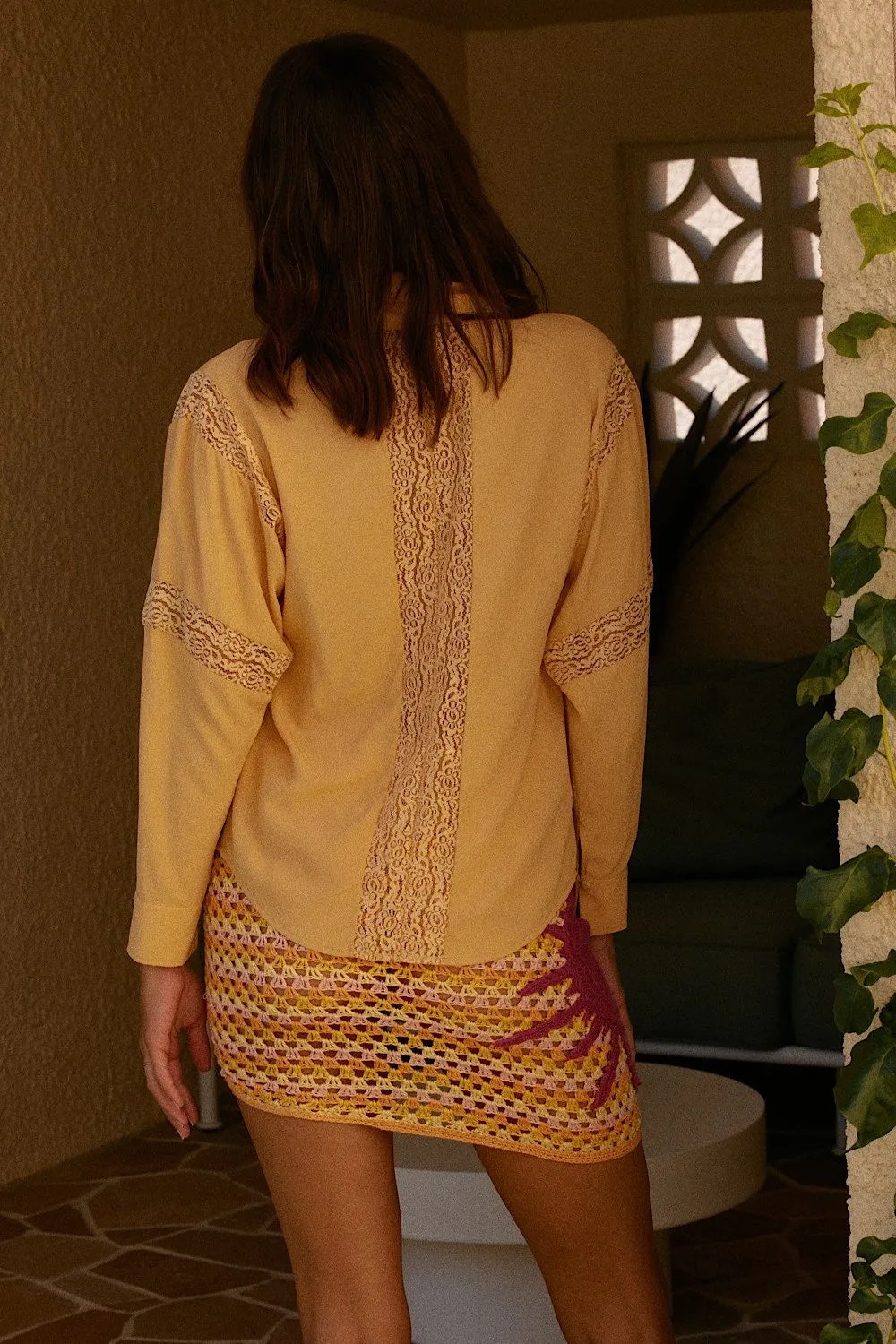 Cover Me In Sunshine Crochet Appliqué Sun Wrap Skirt