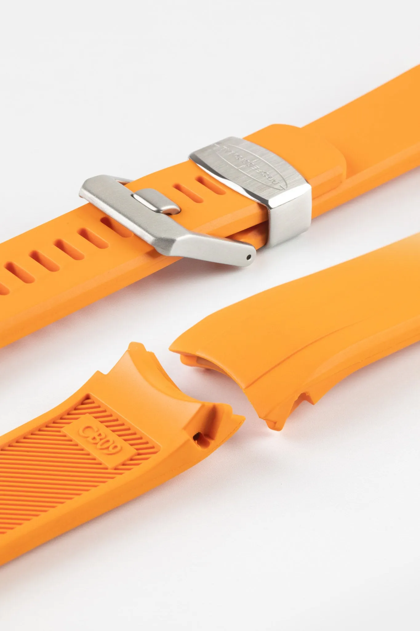 CRAFTER BLUE CB09 Rubber Watch Strap for Seiko "New" Samurai Series – ORANGE