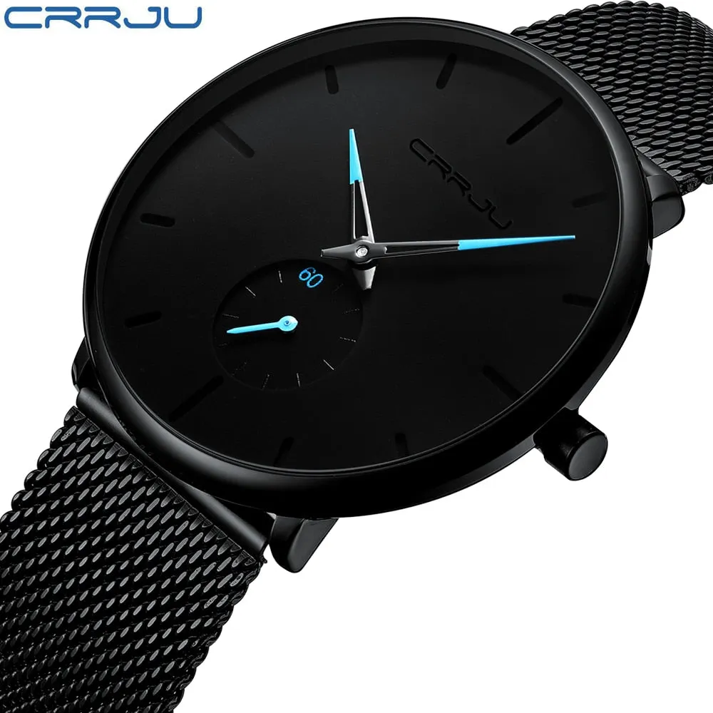 Crrju Fashion Mens Watches Top Brand Luxury Quartz Watch Men