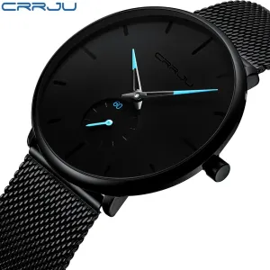 Crrju Fashion Mens Watches Top Brand Luxury Quartz Watch Men