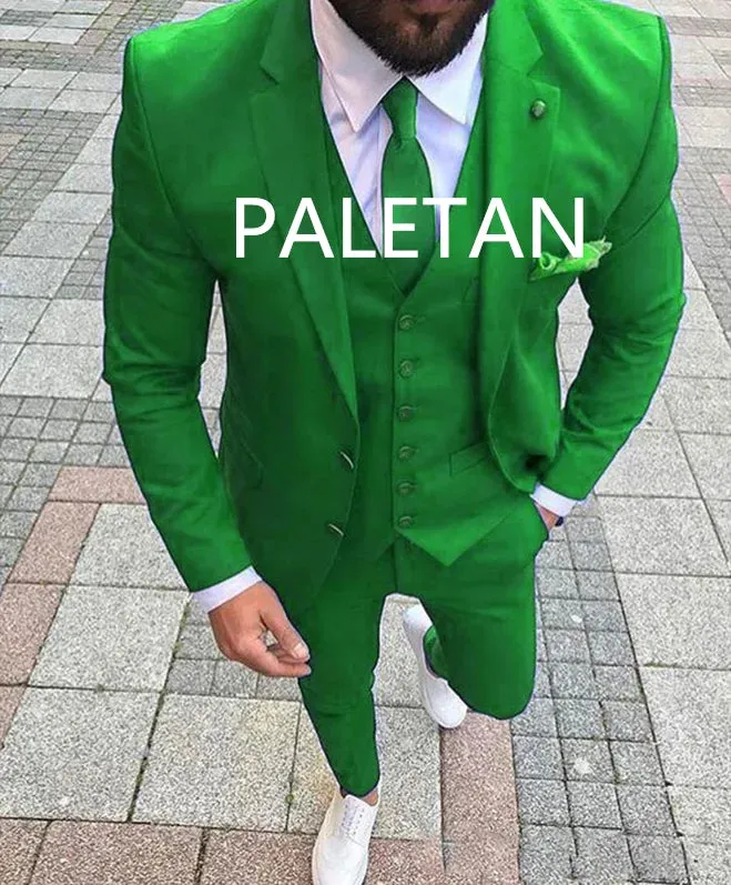 Custom Slim Fit Royal Blue Groom Suit Set