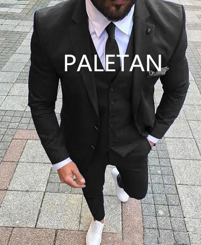 Custom Slim Fit Royal Blue Groom Suit Set
