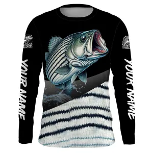 Custom Striped bass Fishing Jerseys, Personalized striper Fishing scales fishing Long sleeve shirts NQS4947