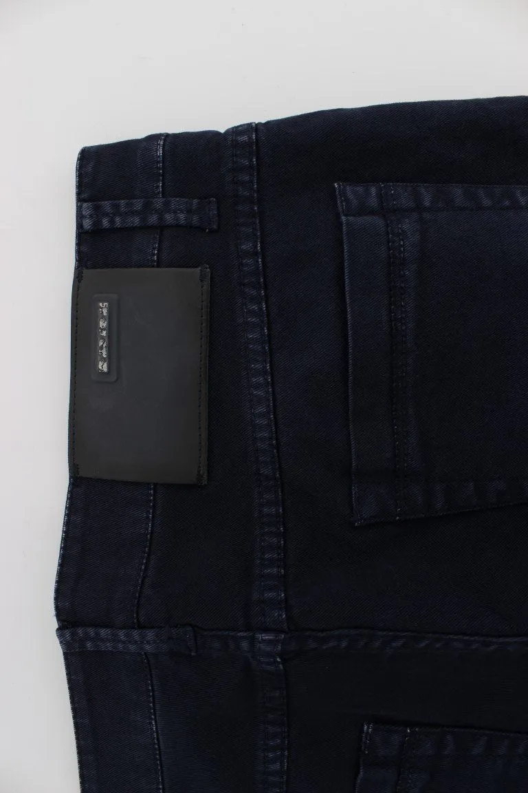 Dark Blue Cotton Stretch Slim Skinny Fit Jeans