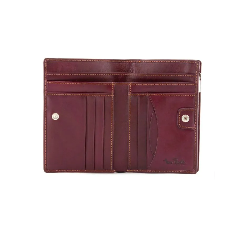 Dark Plum/ Brown Italian Leather Purse