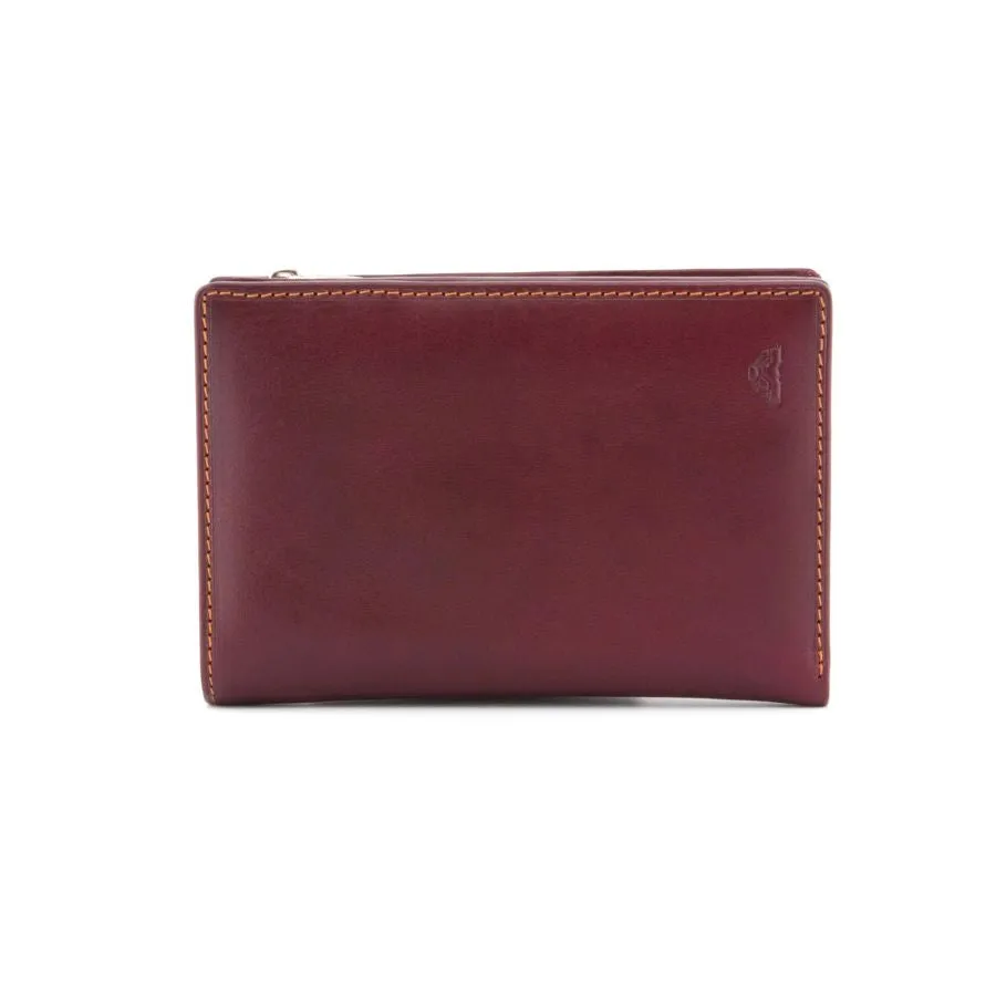 Dark Plum/ Brown Italian Leather Purse