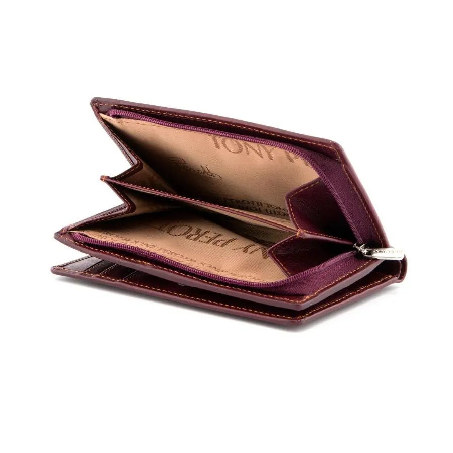 Dark Plum/ Brown Italian Leather Purse