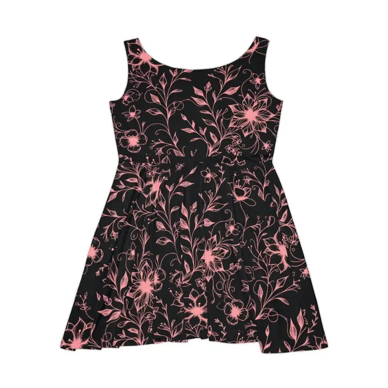 Dazzling Skater Dress with Designed Flower Vines
