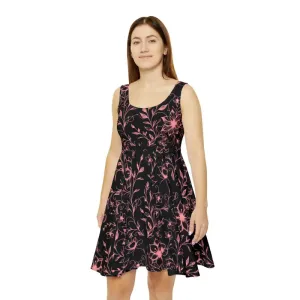 Dazzling Skater Dress with Designed Flower Vines