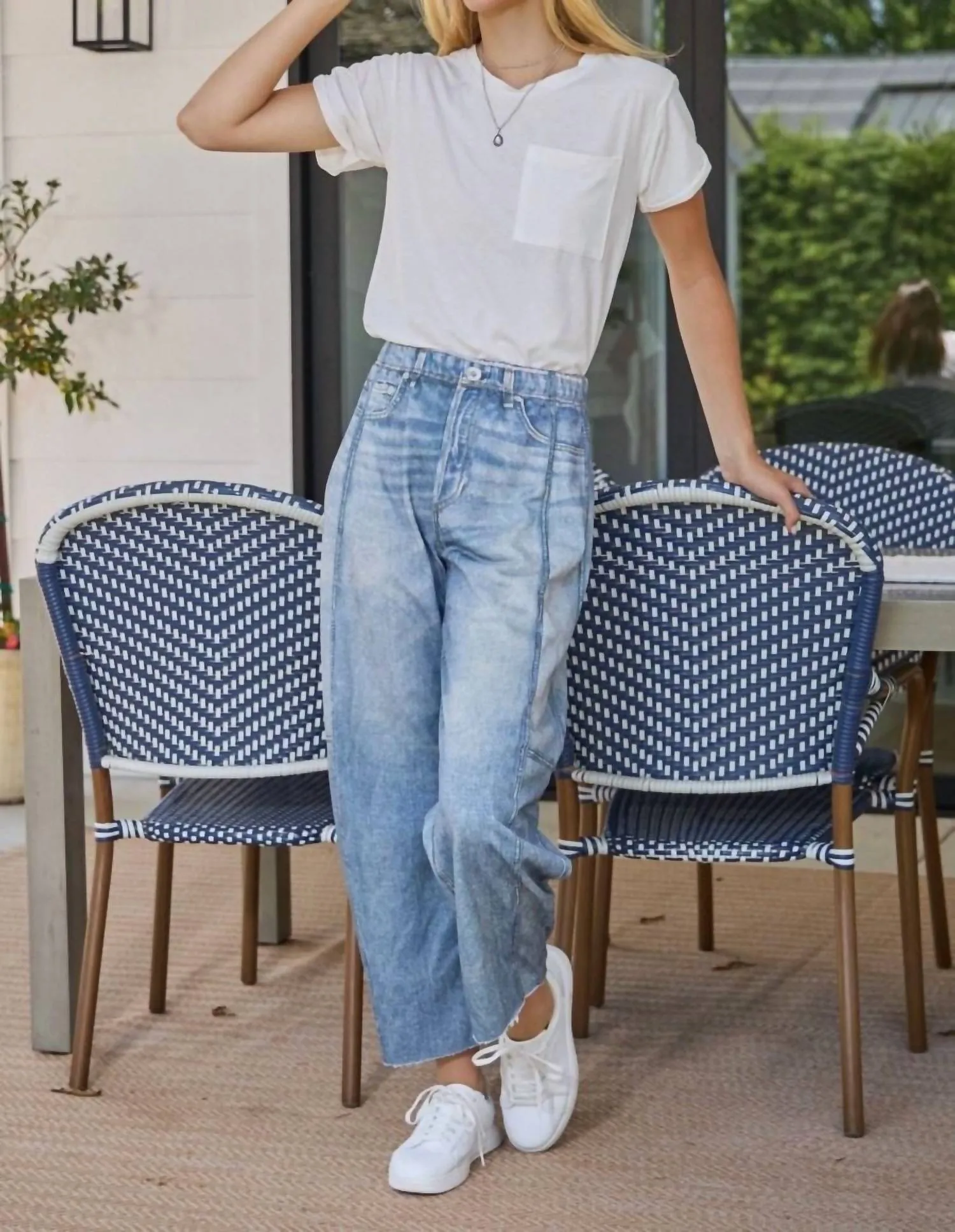 Denim Barrel Pants In Blue