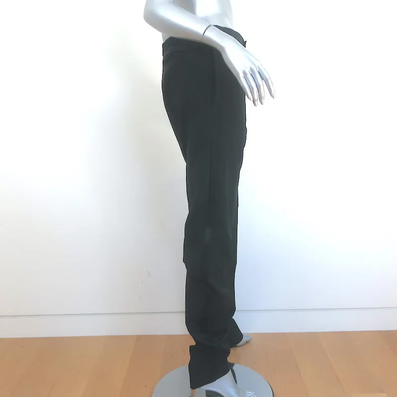 Dior Tuxedo Pants Black Wool-Mohair Size 46R Straight Leg Trousers