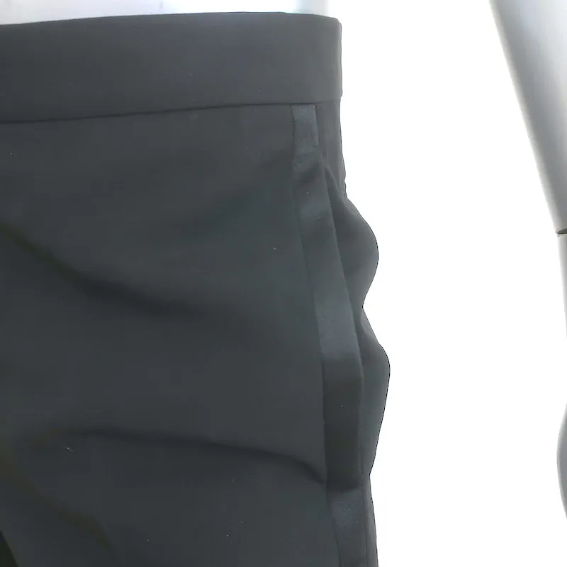 Dior Tuxedo Pants Black Wool-Mohair Size 46R Straight Leg Trousers