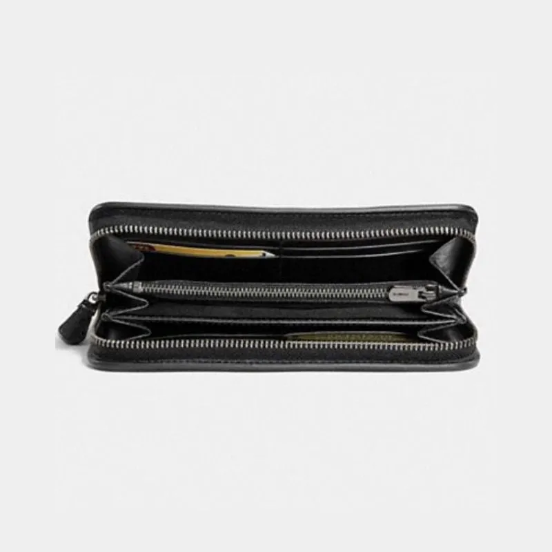 Disney Smiling Mickey Mouse Glovetanned Leather Accordion Zip Wallet