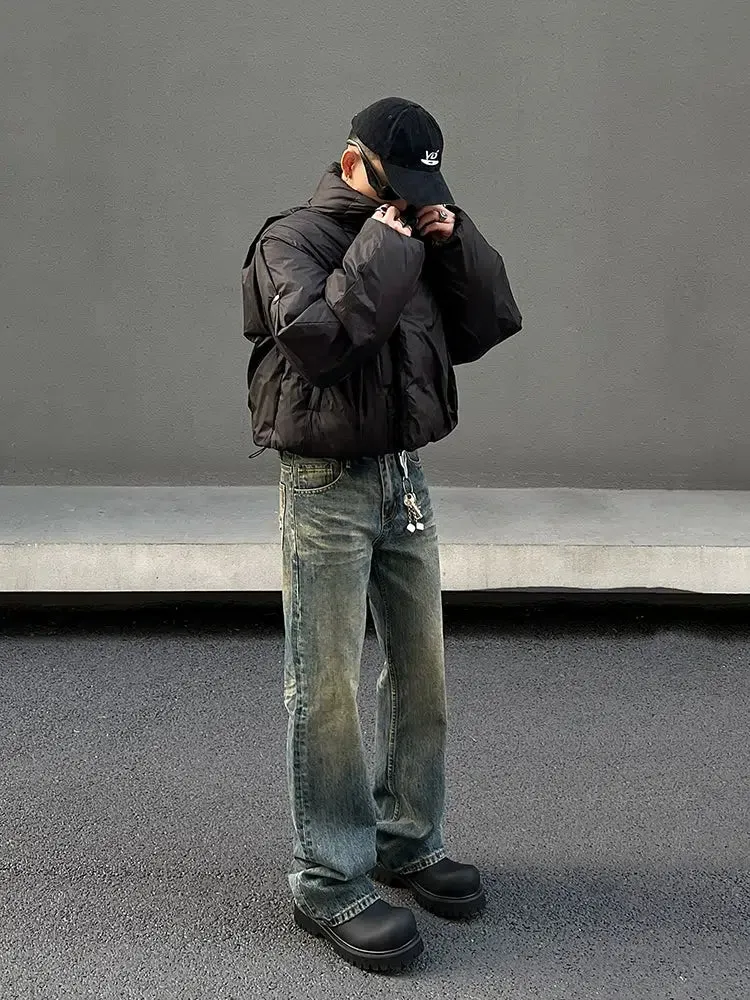 Distressed Slim Fit Straight Leg Jeans
