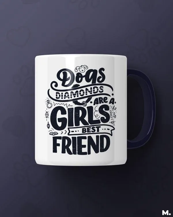 Dogs and diamonds printed mugs