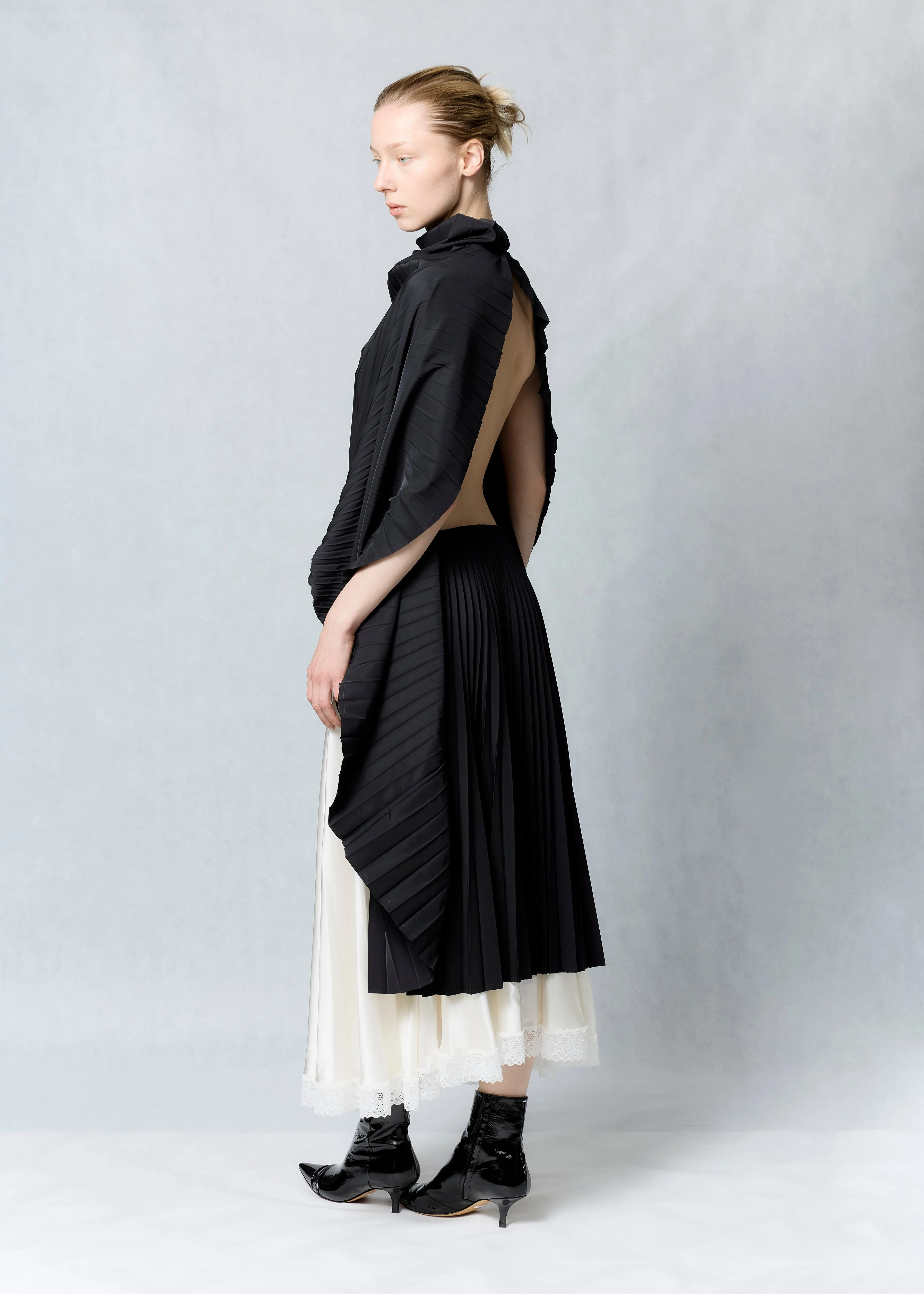 Double pleated skirts dress