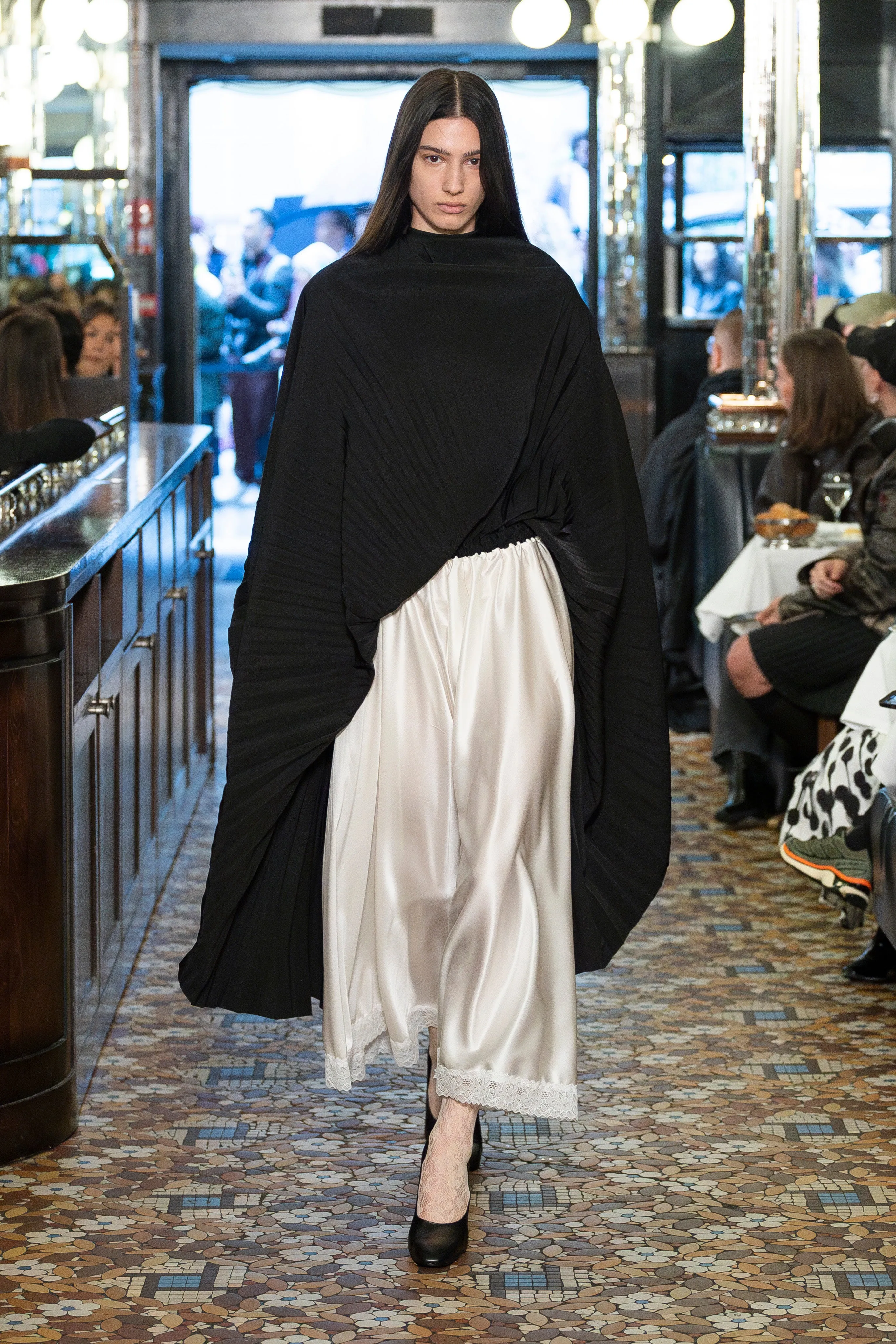 Double pleated skirts dress