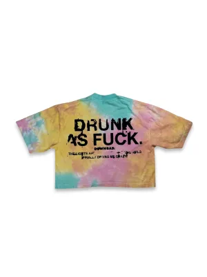 DOWN BAD. Drunk As Fu*K Tie-Dye Crop Top