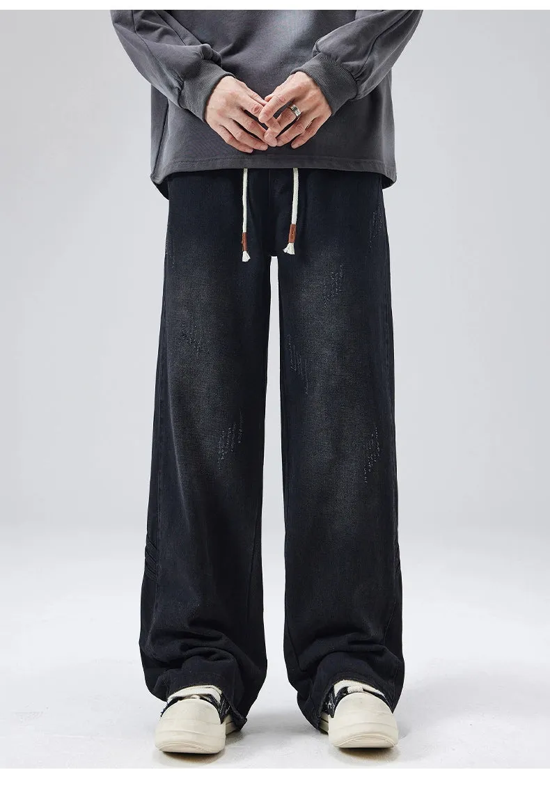 Drawstring Straight-leg Jeans
