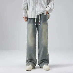 Drawstring Straight-leg Jeans