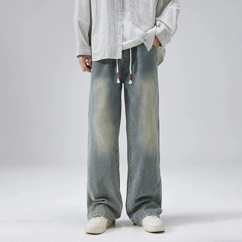 Drawstring Straight-leg Jeans