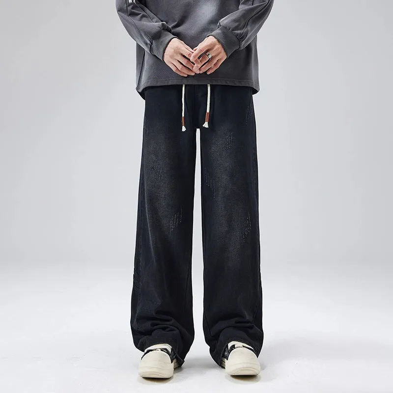 Drawstring Straight-leg Jeans