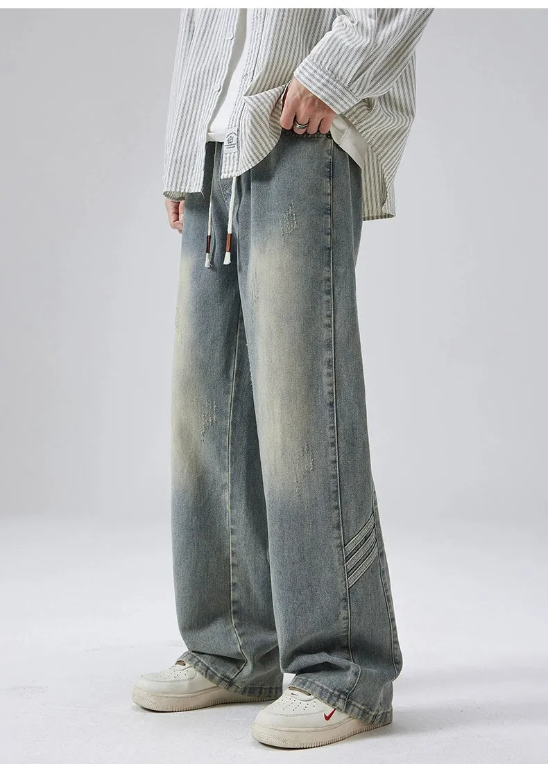 Drawstring Straight-leg Jeans