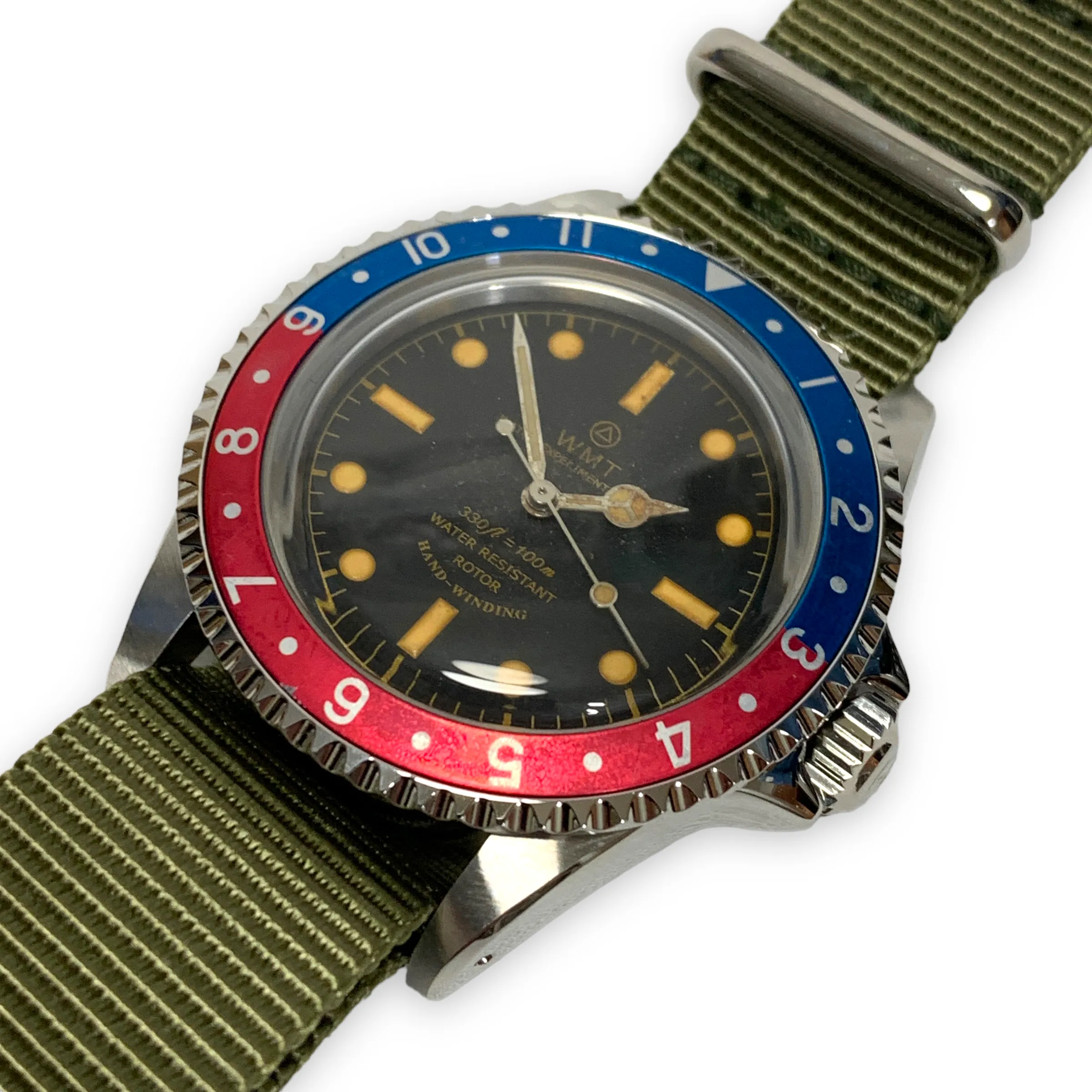 DS! WMT Royal Marine / Pepsi Pilot Bezel / Sea Diver Dial Watch (Aged) 218-09