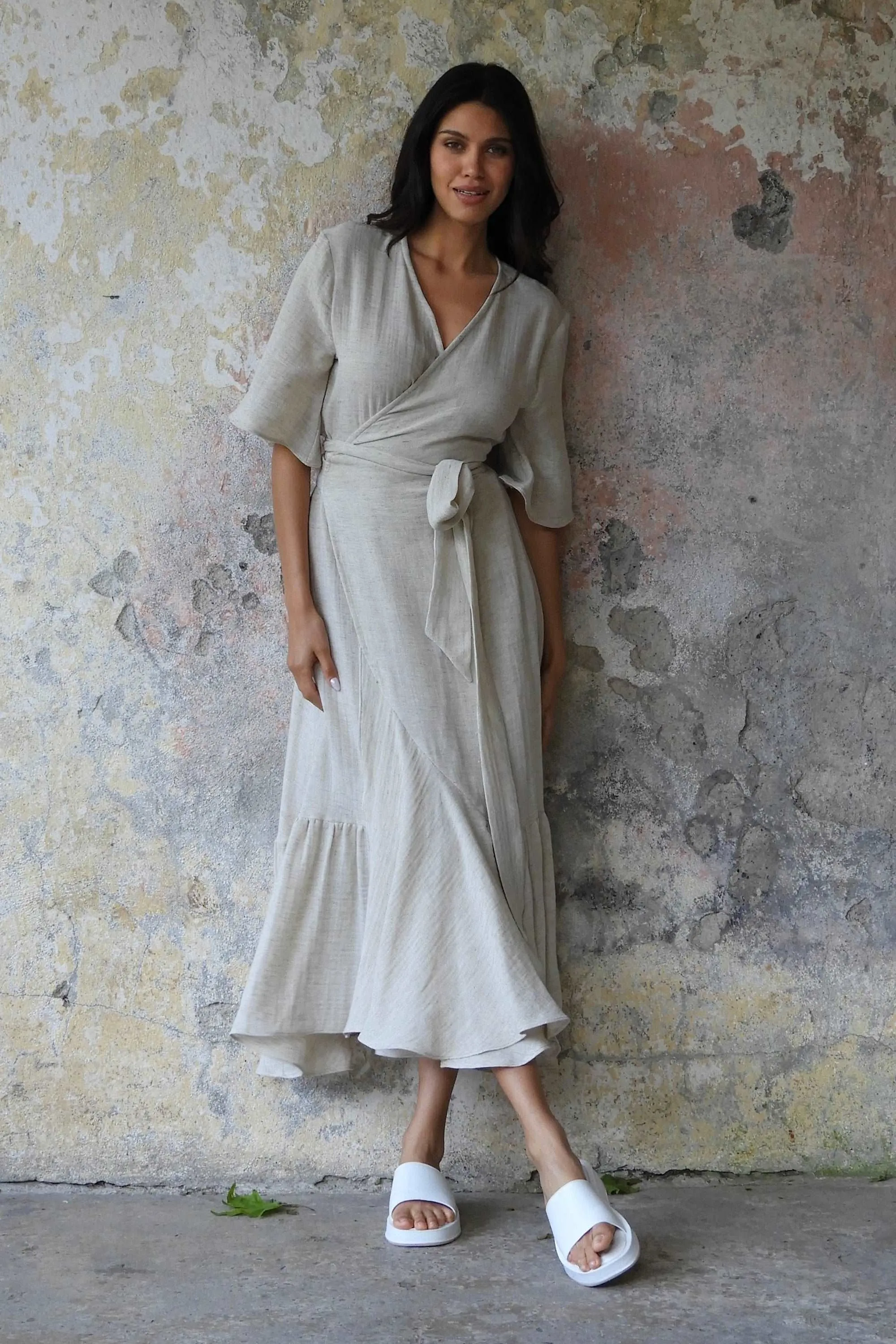 EARTH Hemp Wrap Maxi Dress