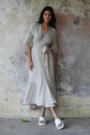 EARTH Hemp Wrap Maxi Dress
