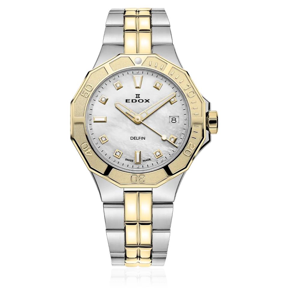 EDOX SWISS MADE 53020-357JC-NADD DELFIN THE ORIGINAL DIVER DATE LADY