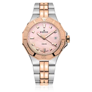 EDOX SWISS MADE 53020-357RM-ROR DELFIN THE ORIGINAL DIVER DATE LADY