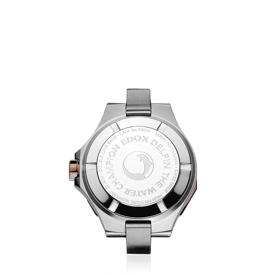 EDOX SWISS MADE 53020-357RM-ROR DELFIN THE ORIGINAL DIVER DATE LADY