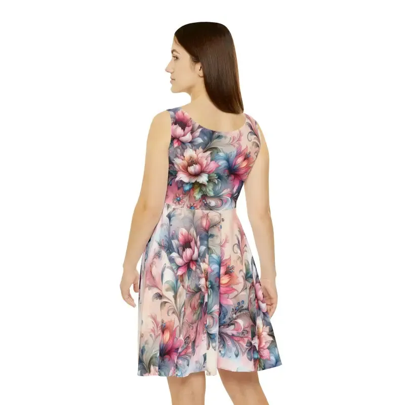 Elegant Floral Skater Dress Steals the Spotlight