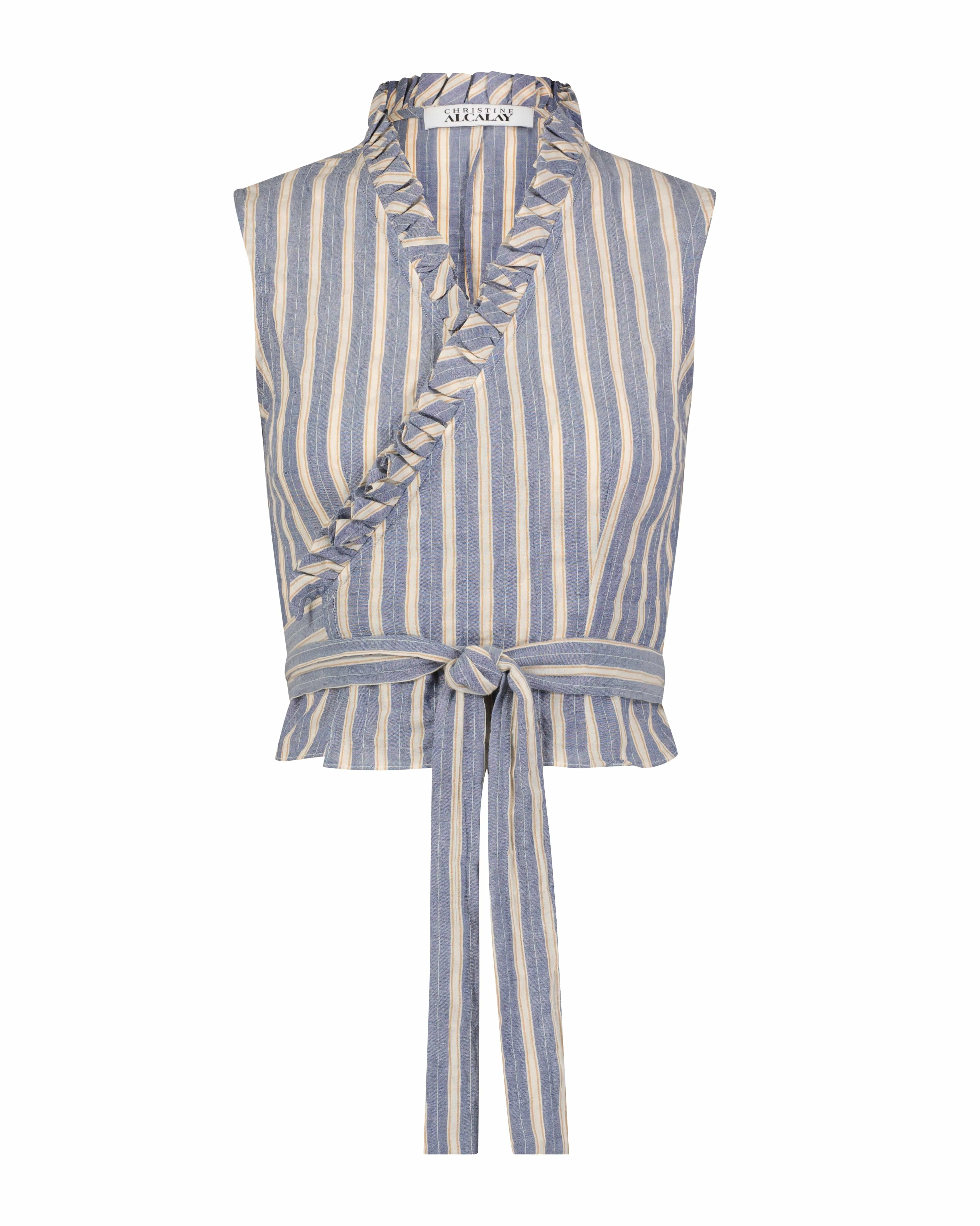 Elizabeth Top in Striped Voile
