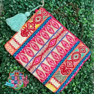 Embroidered Clutch/Crossbody Bag