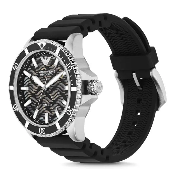 Emporio Armani Diver Black Silicone Strap Multicolor Dial Automatic Watch for Gents - AR60062