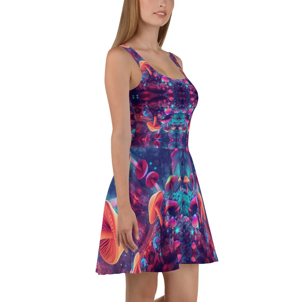 Enchanted Mushroom Dreams Skater Dress