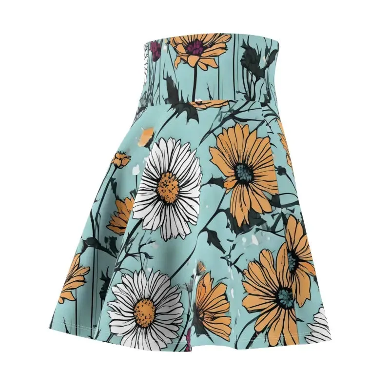 Enchanting Wildflower Chic Womens Skater Skirt