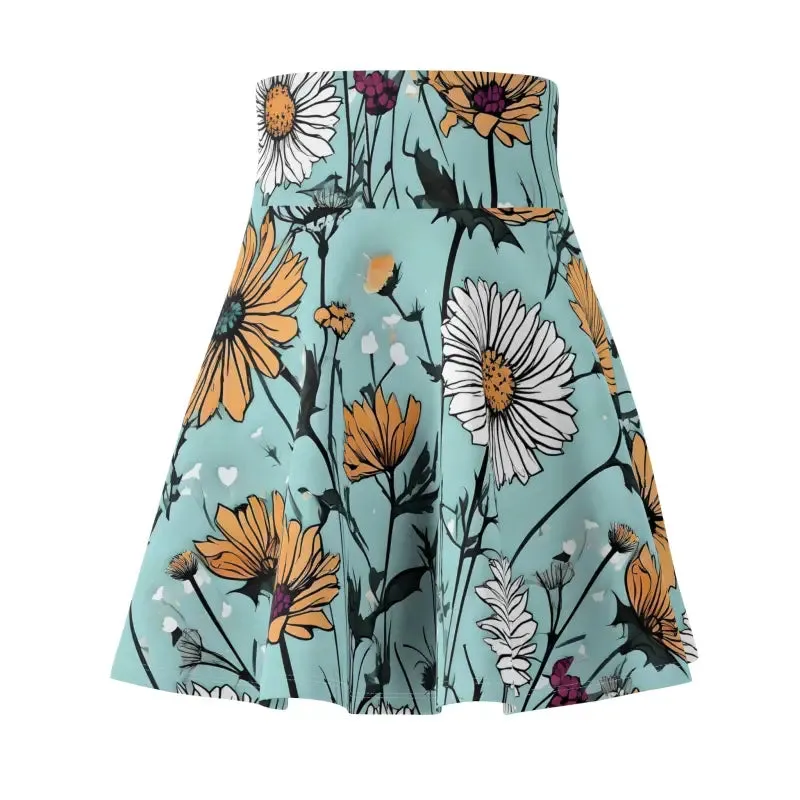 Enchanting Wildflower Chic Womens Skater Skirt