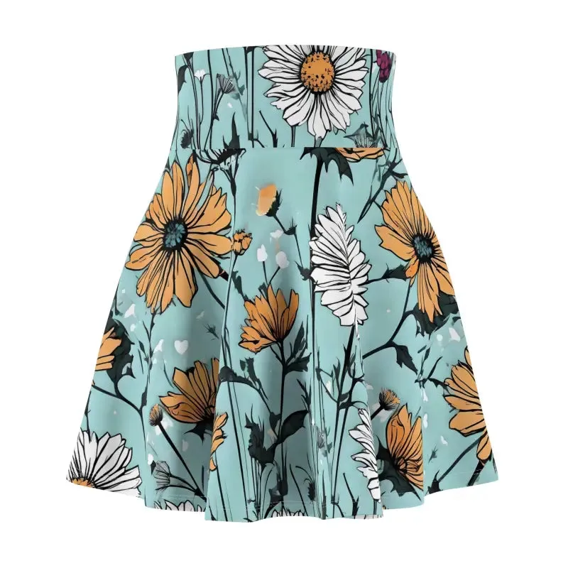 Enchanting Wildflower Chic Womens Skater Skirt